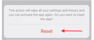 iO3 Reset App Confirm